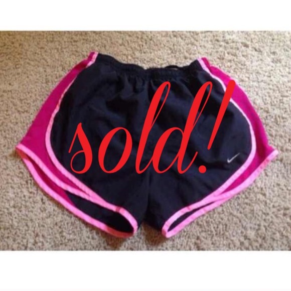 Black and pink Nike dri fit running shorts - Picture 1 of 2