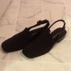 Black open back shoes