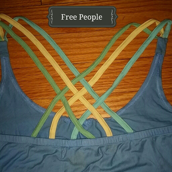 Free People Medium Light Blue Summer Tank Top