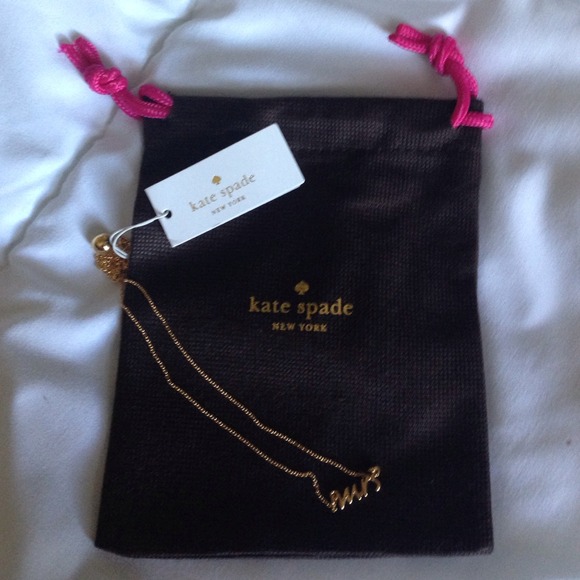 Kate spade say yes "mrs" gold necklace