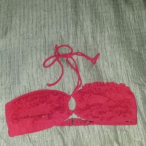 Adorable pink ruffle bathing suit top