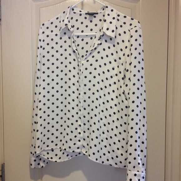 Forever 21 White Polka Dot Button Down