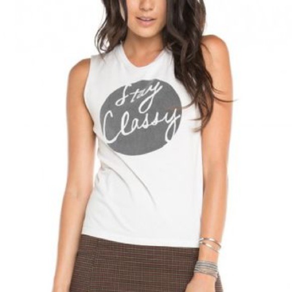 Brandy Melville Tops - 🔵TRADED🔵Brandy Melville Stay Classy Raisa Tank