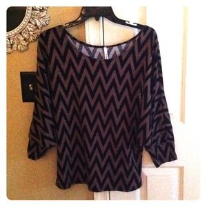 Fall Dolman black & chocolate brown chevron shirt!