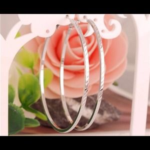 Big hoop sterling silver earrings