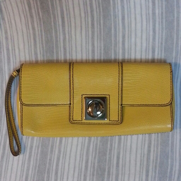 Banana Republic Yellow Leather Clutch