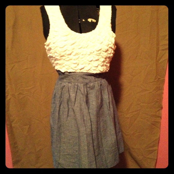 White and denim dress