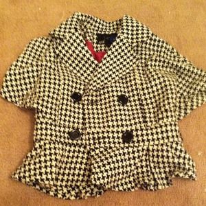 Houndstooth print short jacket