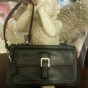 Coach Black and brown wristlet and blue lace shit