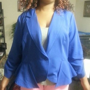 Royal blue dots blazer