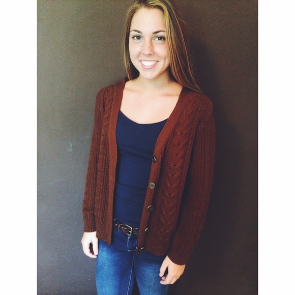 Forever 21, Mahogany Brown Button Down Cardigan