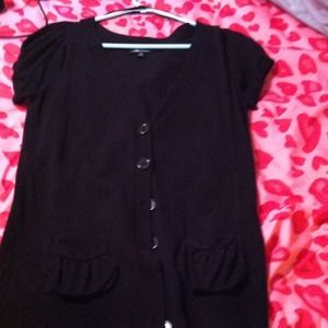 Short sleeves black cardigan