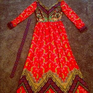 Vintage deep v cut dress