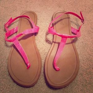Hot pink sandals