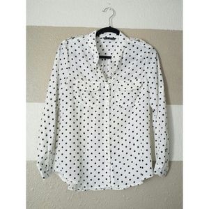 NWOT Black and White Button Down Blouse
