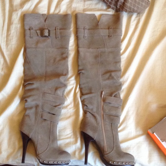 Knee high heel boots