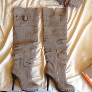 Knee high heel boots