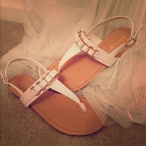 White leather sandals