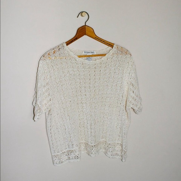 Bohemian crochet knit top.