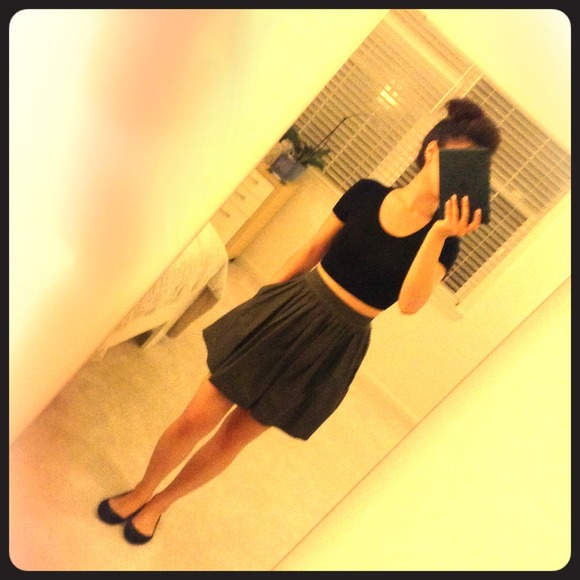 Olive Green Skater Skirt