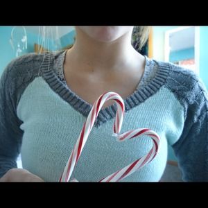 Turquoise+ Grey sweater