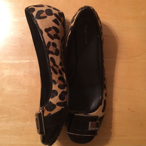 Calvin Klein Shoes - Calvin Klein Leopard Flats!