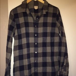 J Crew navy gingham button down