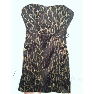 Guess Strapless Leopard Print  Mini Dress Size 0