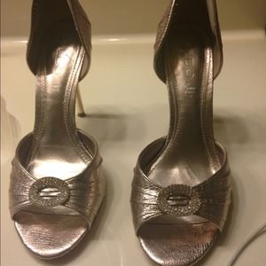ALDO Gold Metallic Toe Out Heels EUR 39
