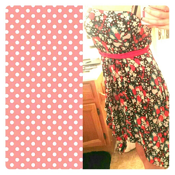 Flowered Red Dress