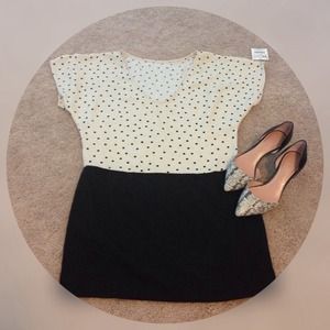 Zara Dresses & Skirts - Zara basics black & white polka dot dress Zara Dresses & Skirts - Zara basics black & white polka dot dress