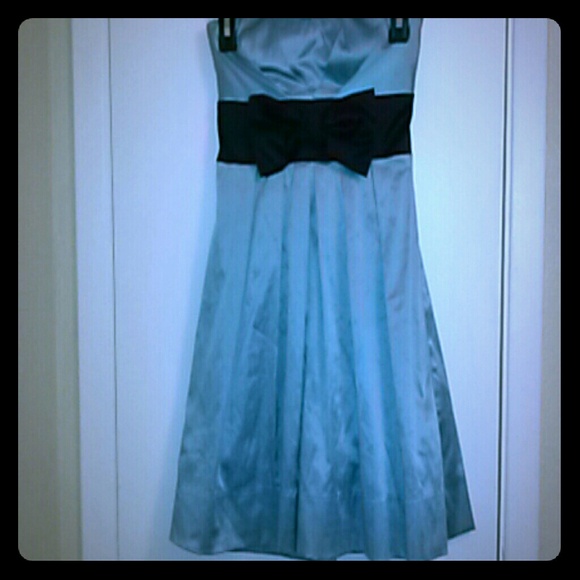 Cute Baby blue with black above knee dress
