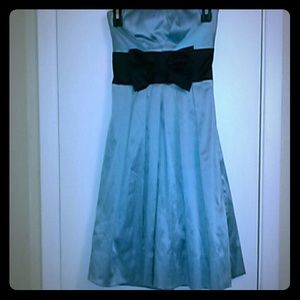 Cute Baby blue with black above knee dress
