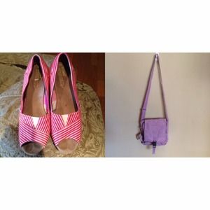 bundle of shoes and purse