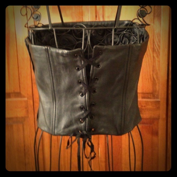 custom Tops - Vintage Leather adjustable corset
