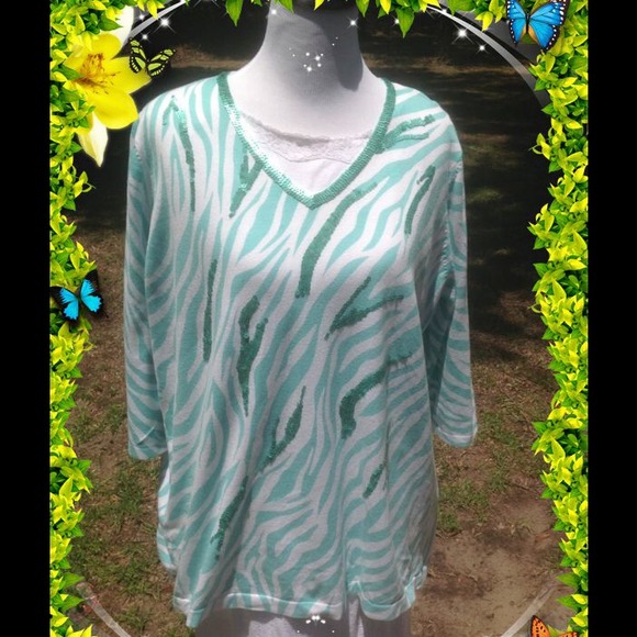 Quacker Factory Tops - LIGHTWEIGHT COTTON SWEATER /SOLD LOCALLY