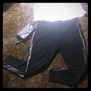 Black tights with leather