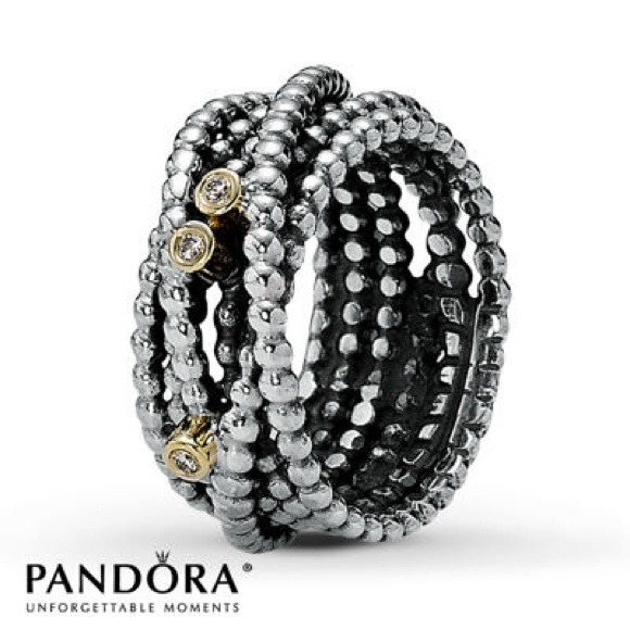 "Entangled Beauty" 14K Gold, Diamond Pandora Ring