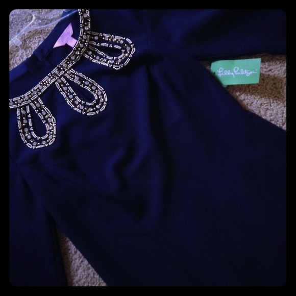 Stunning lilly pulitzer bronte navy shift dress 2!
