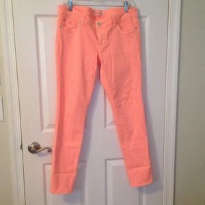 RESERVED- Vibrant coral skinny jeans