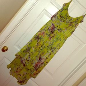 Green High low dress