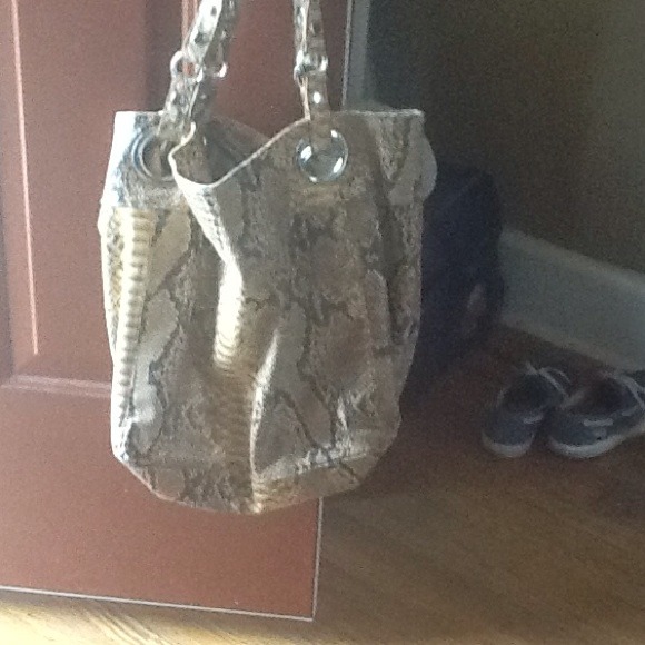 Large snakeskin tote