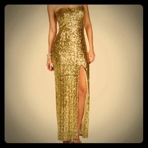 Gold sequin prom dress <3