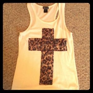 Wet Deal-Cheetah Print Lace Cross Tank