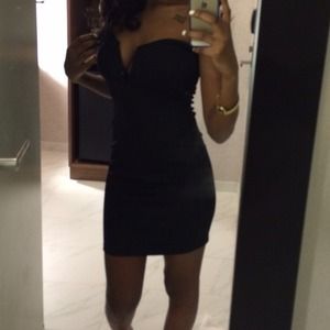 Black sexy classy halter dress