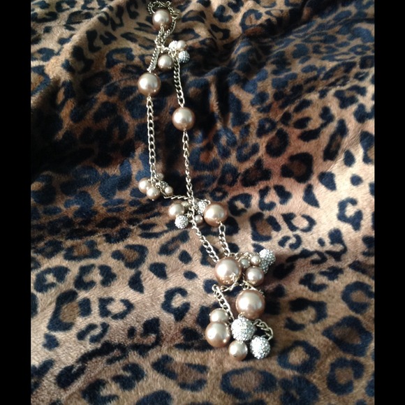 💖💖💖Rhinestone/gold ball long chain necklace