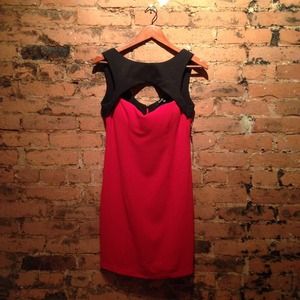 NWT Red & Black Colorblocked Mini Dress