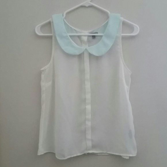 Mint Peter Pan Collar Top