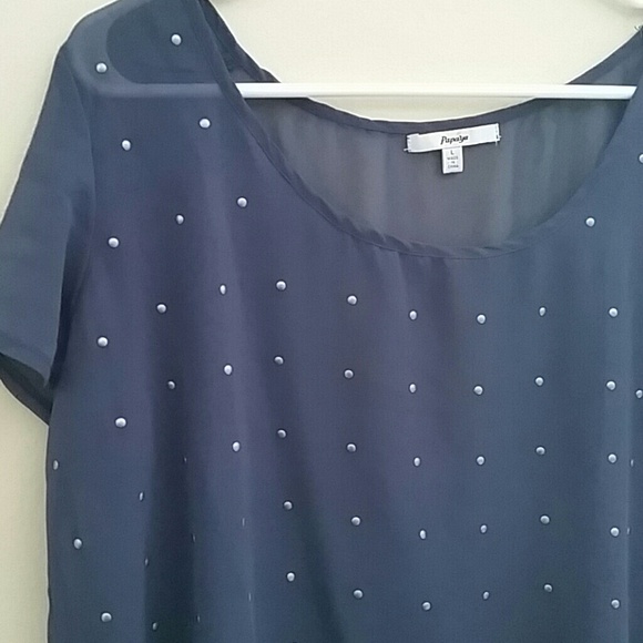 Blue Sheer Studded Top