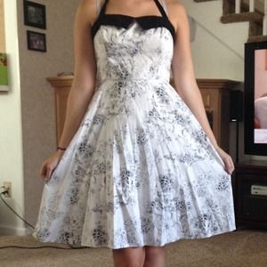 Black and white floral dress